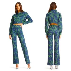I AM GIA Sinead Tali Tiger Jacket Blue Green S